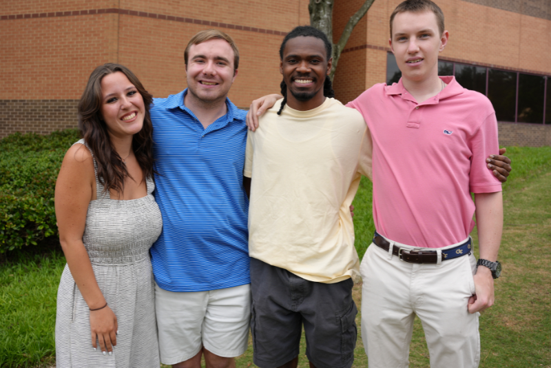 EXCEL students  Lexi Guerrero, Matt Strom, Zahmari Johnson, and Braden Bartels pose for a photo.